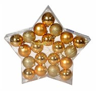 EverGreen® Sphere x 20 pcs, 3 types, diameter 6 cm, gold colour - Christmas Ornaments