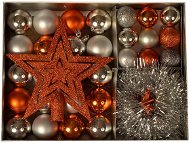 EverGreen® Kolekcia 33-dielna LUX, farba medeno-strieborná - Vianočné ozdoby
