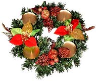 EverGreen® Advent wreath - decoration, diameter 25 cm, colour red-gold - Christmas Ornaments