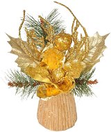 EverGreen® Asztali dísz - ág magnóliával, magassága 23 cm, színe arany - Karácsonyi díszítés