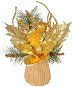EverGreen® Stol. arrangement - branch with magnolia, height 23 cm, colour golden - Christmas Ornaments