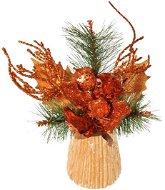 EverGreen® asztal elrendezés - ág magnóliával, magassága 23 cm, színes réz - Karácsonyi díszítés