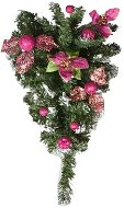 EverGreen® Decorated curtain, height 45 cm, colour pink-gold - Christmas Ornaments