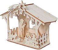 EverGreen® Betlehem, fából készült építőkészlet, szélessége 25 cm, natúr színű - Karácsonyi díszítés
