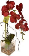 EverGreen® orchidea üvegben akrillal, 56 cm-es magasság, piros színű - Művirág