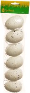 EverGreen Vajíčko kropené × 6, výška 7 cm, farba biela - Dekorácia