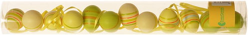EverGreen Egg on a Thread x 12 pcs, Height: 4cm, Tube, Colour: Multicoloured - Decoration - Main image