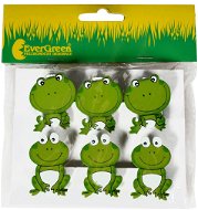 EverGreen Peg x 6 with frog, height 11 cm, colour green - Easter Decoration