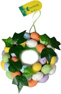 EverGreen Wreath with Coloured Eggs , diameter of 16cm, Colour: Various Colours - Decoration