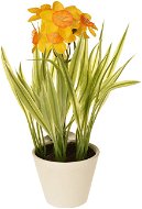 EverGreen Daffodil in a Pot, Height of 22cm, Yellow-orange Colour - Artificial Flower