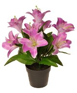 EverGreen Lily in a Pot, Height of 30cm, Purple Colour - Artificial Flower