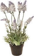EverGreen Lavender 16 Flowers in a Pot, Height of 38cm, White Colour - Artificial Flower