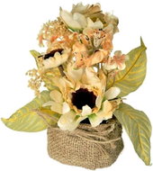 EverGreen® Arrangement with Artificial Sunflower (in the Manner of Dried Plants), in Jute Packaging, - Artificial Flower