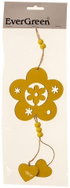 EverGreen® Hanging Wooden Decoration, Flower - 1pc, Height of  30cm, Colour of Yellow - Decoration