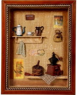 EverGreen® 3D Plastic Picture in a Wooden Glazed Frame, size of 46 x 36cm, Colour of Brown - Decoration
