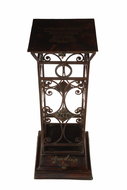 EverGreen® Patinated metal flower table Isabela, height 87 cm, colour dark patina copper - Flower Table