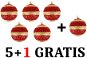 EverGreen set® Glitter balls diameter 7 cm, Set 5+1 Gratis - Christmas Ornaments