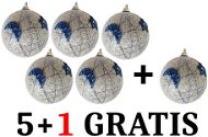 EverGreen set® Glitter balls diameter 8,5 cm, Set 5+1 Gratis - Christmas Ornaments