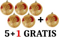 EverGreen set® Glitter balls diameter 8,5 cm, Set 5+1 Gratis - Christmas Ornaments
