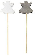EverGreen set® Angel plug 7cm, wooden, h.28cm, Set 11+1 Gratis - Christmas Decoration