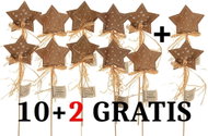 EverGreen set® Wooden star 7 cm, set 11+1 Gratis - Christmas Decoration