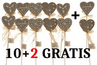 EverGreen set® Wooden heart 7 cm, set 11+1 Gratis - Christmas Decoration