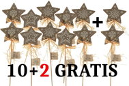 EverGreen set® Wooden star 7 cm, set 11+1 Gratis - Christmas Decoration