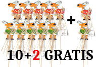 EverGreen set® Reindeer wooden 7 cm, plug h. 26, Set 11+1 Gratis - Christmas Decoration