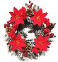 EverGreen® koszorú karácsonyi rózsákkal, fenyőtobozokkal, szalagokkal, 35 cm átmérőjű. - Karácsonyi koszorú