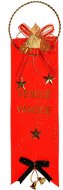 EverGreen Záves zamatový s nápisom ,,Veselé Vianoce" a so zvončekom, rozmer 10 × 30 cm - Vianočná dekorácia