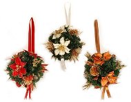EverGreen Koule závěsná chvojová dekorovaná vánočními růžemi, šiškami a mašlemi, průměr 20 cm - Vánoční dekorace