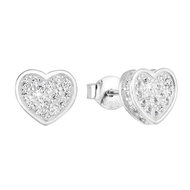 EVOLUTION GROUP 11032.1 crystal zircon earrings ag heart (AG 925/1000; 0,7 g) - Earrings