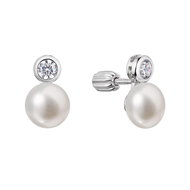EVOLUTION GROUP 21089.1B white earrings pearl AA 8-8,5 mm ag (AG 925/1000; 1,5 g) - Earrings