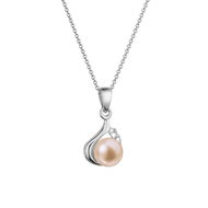 EVOLUTION GROUP 82PB00047 briliantový pink náhrdelník 0,015ct perl. AAA 5 mm (AU 585/1000; 1,39 g) - Náhrdelník