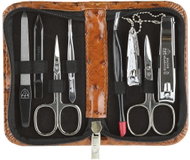 KELLERMANN ladies manicure 5763 P N brown with ostrich skin pattern - Manicure Set
