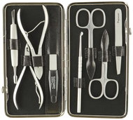 GLOBOS Leather ladies manicure set 713-86 black - Manicure Set