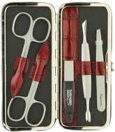 GLOBOS Ladies leather manicure 1321-86 burgundy croco - Manicure Set