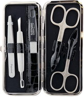 GLOBOS Ladies leather manicure set with scissors Solingen 1321-89 black croco - Manicure Set