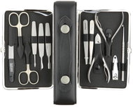 GLOBOS ladies leather manicure set with scissors Solingen 1781-89 black - Manicure Set