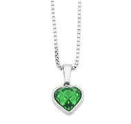 Ewena Chain with heart pendant green FJ754 - Necklace