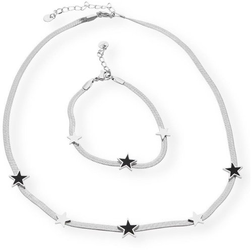 Ewena Ladies necklace with bracelet in surgical steel KM6428 - Jewellery Gift Set - Main image