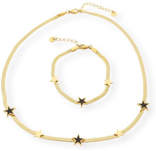 Ewena Women's necklace with bracelet in surgical steel KM6426 - Jewellery Gift Set - Main image
