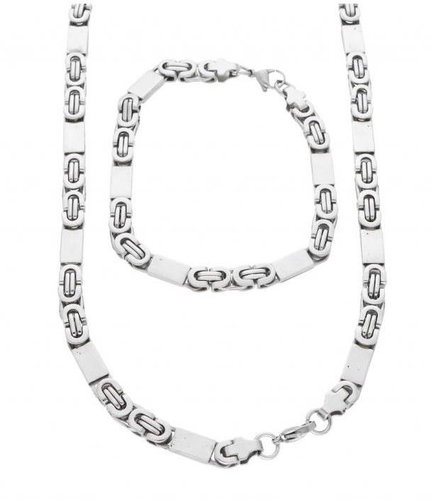 Ewena Men's necklace with bracelet in surgical steel KA382 - Jewellery Gift Set - Main image