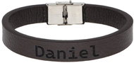 Ewena Brown leather bracelet with the name Daniel - Bracelet