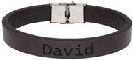 Ewena Brown leather bracelet with the name David - Bracelet