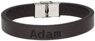 Ewena Brown leather bracelet with the name Adam - Bracelet