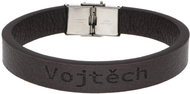 Ewena Brown leather bracelet with the name Vojtech - Bracelet
