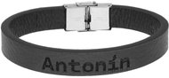 Ewena Black leather bracelet with the name Antonín - Bracelet