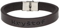 Ewena Brown leather bracelet with the name Christopher - Bracelet