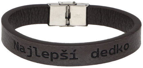 Ewena Leather bracelet brown Best Grandpa - Bracelet - Main image